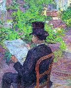 Desire Dihau Reading a Newspaper in the Garden  Henri  Toulouse-Lautrec